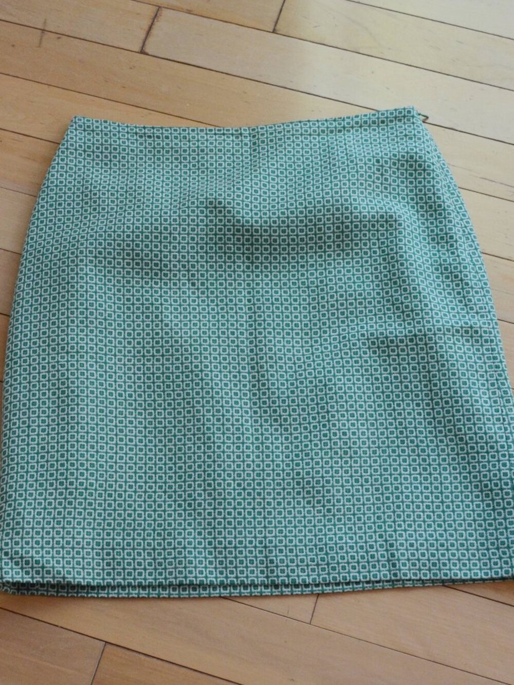 Boden Embroidery Green Mini Skirt Wool / Linen Size 10L